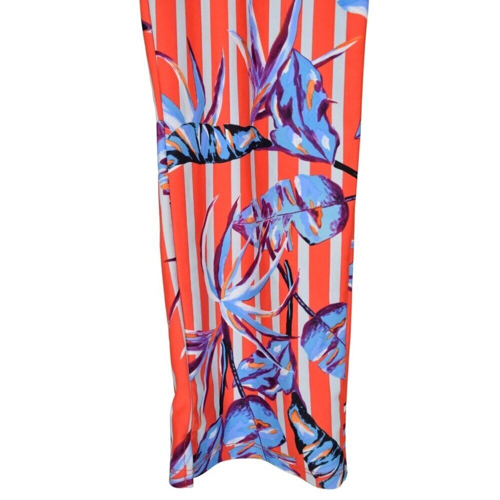 ARYEH BIRDS OF PARADISE STRIPED ORANGE CAPRI PANTS - Picture 3 of 8
